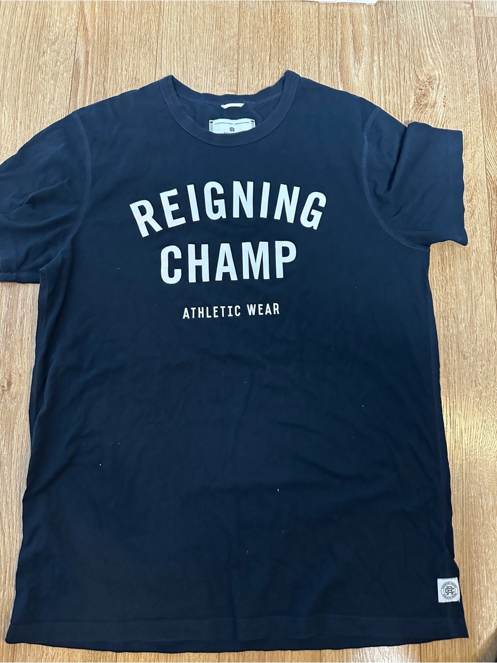 Reigning Champ Navy Crewneck Graphic Tee